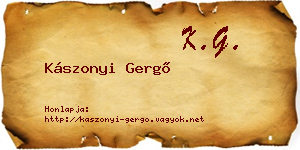 Kászonyi Gergő névjegykártya