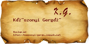 Kászonyi Gergő névjegykártya